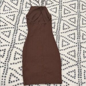 H&M chocolate Brown Bodycon Mini Dress